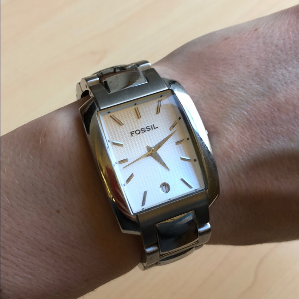 Silver Fossil watch